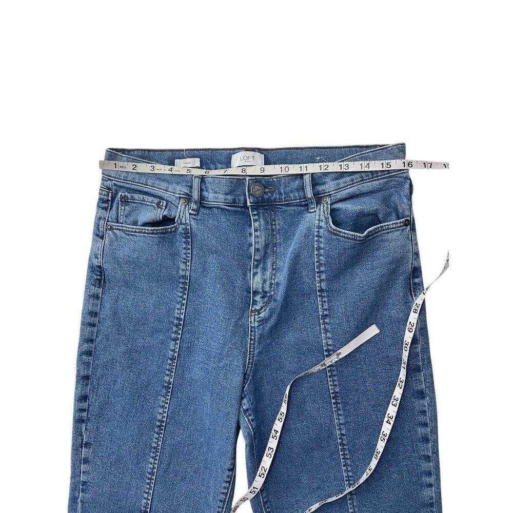 Loft Straight Leg Pintuck Seam Crease Jeans Casual 12 - Picture 8 of 11